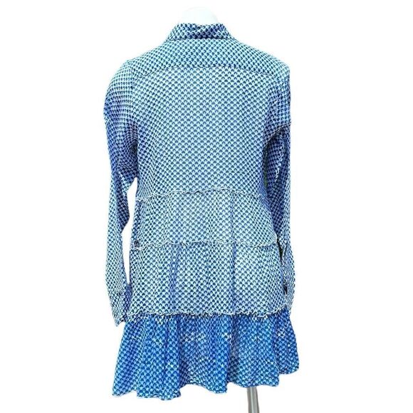 Free People Long Sleeve Tiered 3/4 Botton Down Blouse Size Medium - Picture 5 of 9